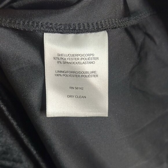 Donna Morgan Women's Size 16 Black Velvet Ruched Mock Neck Party Midi Dress NWT - Picture 6 of 11